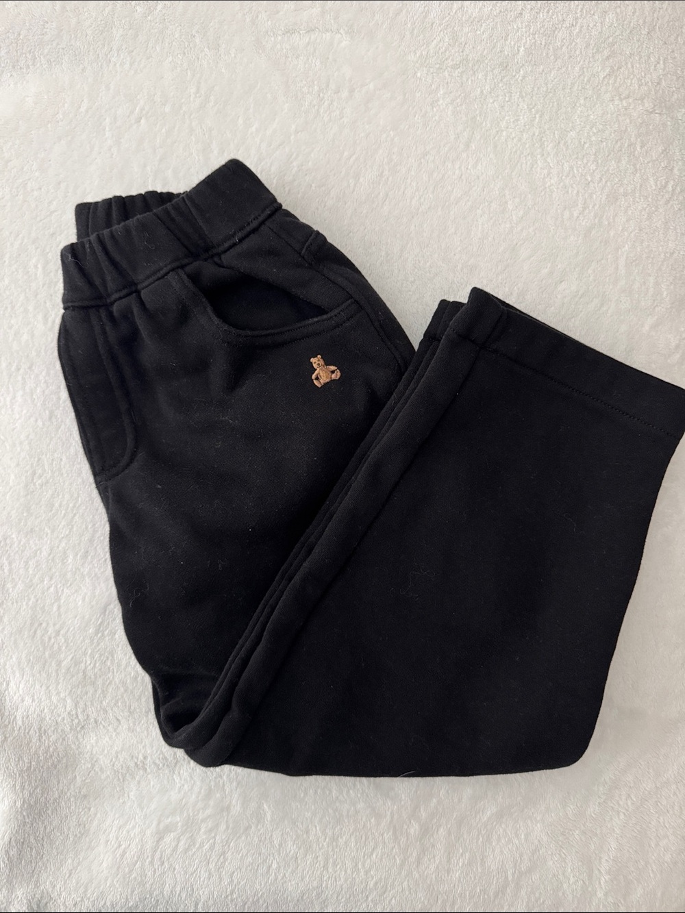 GAP Black Kids Sweatpants with Small Tan Embroidered Logo